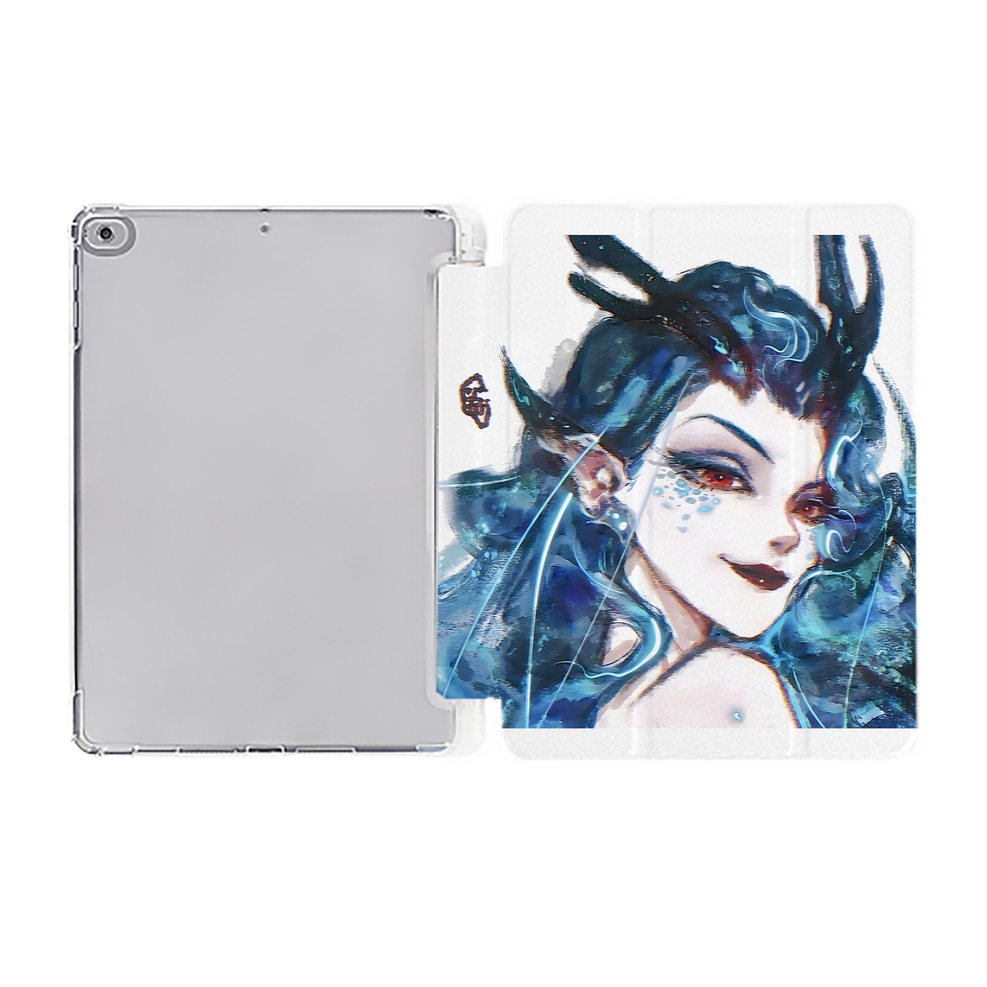 （画像用） Ne Zha 2 ナタ 魔童の大暴れ IPad ケース ペン収納付き 三つ折りスタンド PUレザー×シリコン 対応機種9.5/10.5/10.9インチ